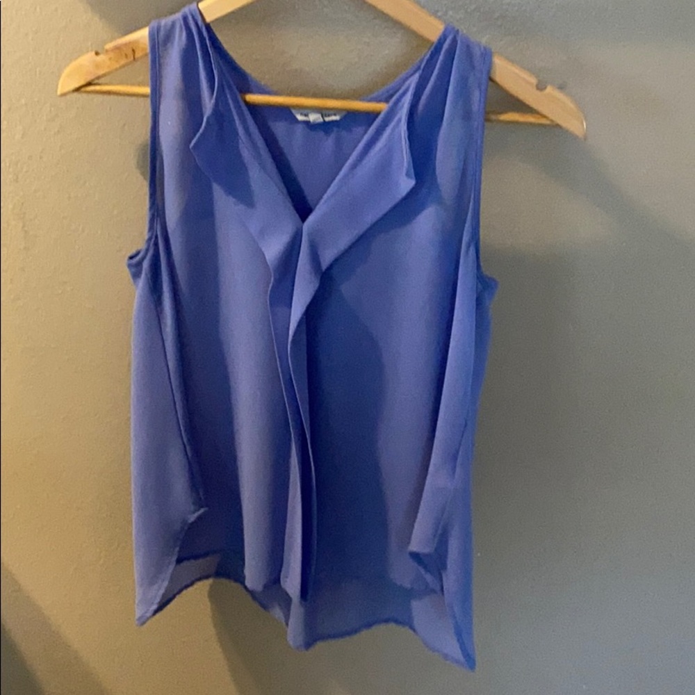 Sleeveless purple blouse